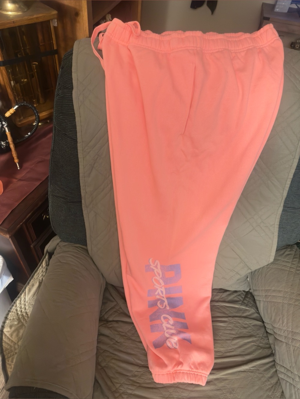 PINK Victoria's Secret Coral Pink Jogger Sweatpants